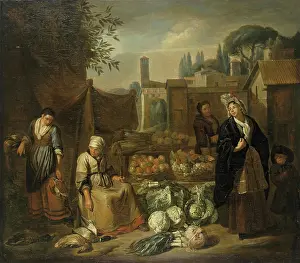 Market Prints: Genre Scene, 1700. Creator: Norbert van Bloemen