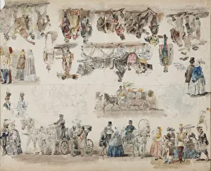 1857 Prints: Genre scenes in St. Petersburg, 1857