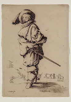 Fencing Prints: Gentleman with a Fur Plastron, c1800. Creator: Unknown