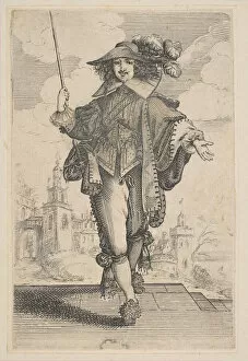 Bosse Abraham Collection: Gentleman Holding a Crop, 1629. Creator: Unknown
