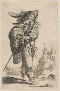 Bosse Abraham Collection: Gentleman Holding a Sword, 1629. Creator: Unknown
