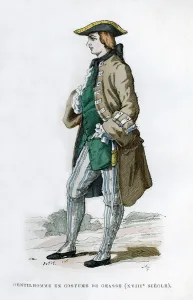 Hunting Dress Prints: Gentleman in a hunting costume, 18th century (1882-1884)