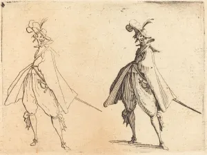Gentleman in Large Mantle, Front View, c. 1617. Creator: Jacques Callot