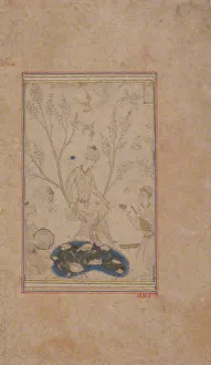 Ink And Opaque Watercolour On Paper Prints: A Gentleman with his Musicians, mid-16th century. Creator: Unknown