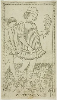 Mantegna Prints: The Gentleman, plate five from The Ranks and Conditions of Men, c.1465. Creator: Unknown