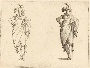 Gentleman Viewed from the Front with Hand on Hip, c. 1617. Creator: Jacques Callot Gentleman Viewed from the Front with Hand on Hip, c. 1617. Creator: Jacques Callot