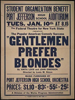 High School Prints: Gentlemen Prefer Blondes, Roslyn, NY, 1938. Creator: Unknown