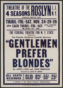 Navy Blue Prints: Gentlemen Prefer Blondes, Roslyn, NY, 1938. Creator: Unknown