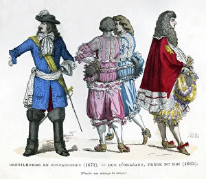 Gentlemens costume and the Duke of Orleans, Brother to King Louis XIV, 1663 (1882-1884)