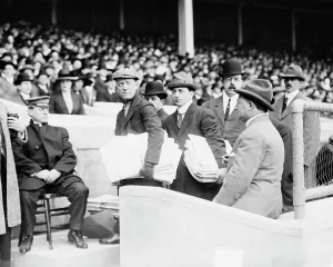 On Looker Prints: Geo. Cohan at TITANIC Game, 1912. Creator: Bain News Service