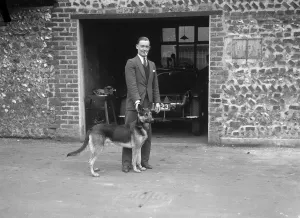 Alsatian Prints: Geoffrey Baker and his alsatian. Artist: Bill Brunell