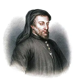 Chaucer Geoffrey Prints: Geoffrey Chaucer, 14th century English author