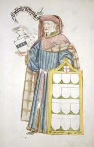 Alderman Of London Collection: Geoffrey Feldynge, Lord Mayor of London 1452-1453, in aldermanic robes, c1450