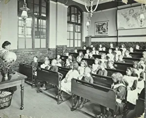 Playground Prints: Geography lesson, Denmark Hill School, Dulwich, London, 1905