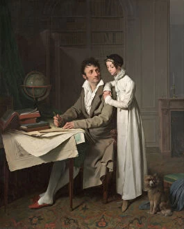 The Geography Lesson (Portrait of Monsieur Gaudry and His Daughter). Artist: Boilly, Louis-Leopold (1761-1845)