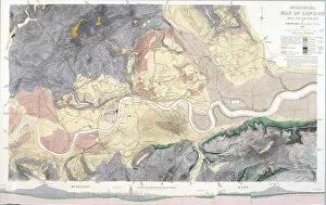 Mylne Collection: Geological map of London and the surrounding area, 1871. Artist: T Walsh