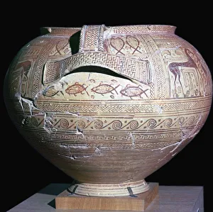 8th Century Bc Prints: Geometric period Greek pot, 8th century BC