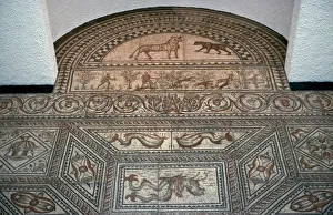 Illusion Gallery: Geometric Roman floor mosaic
