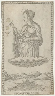 Geometry Prints: Geometry (Geometria XXIIII), 1460-70. Creator: Master of the E-Series Tarocchi