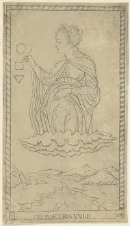 Mantegna Prints: Geometry, plate 24 from Arts and Sciences, c.1465. Creator: Unknown