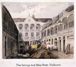 Service Industry Prints: George and Blue Boar Inn, Holborn, London, c1850