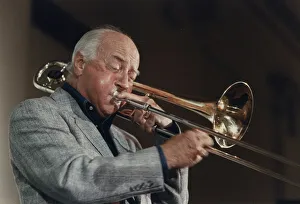 Trombonist Prints: George Chisholm, Edinburgh Jazz Festival, 1986. Creator: Brian Foskett