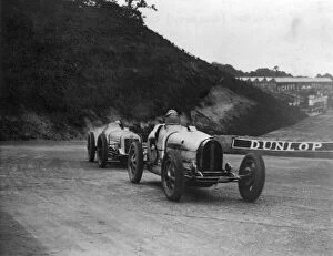 Racing Car Gallery: George Eyston driving a Bugatti Type 39A at the British Grand Prix, Brooklands, Surrey