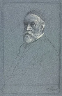 Framing Lines In Black Chalk Prints: George Frederick Watts, R. A. c. 1877-1878. Creator: Alphonse Legros (French, 1837-1911)