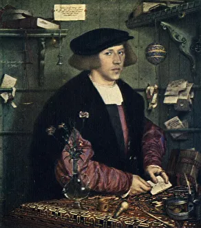 Merchant Prints: George Gisze, 1532, (1909). Artist: Hans Holbein the Younger