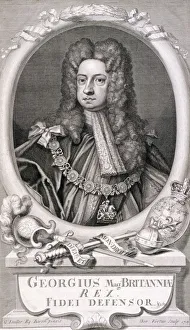 Gottfried Kneller Collection: George I, King of Great Britain, 1718. Artist: George Vertue