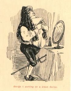 Gilbert Abbott A Gallery: George I. putting on a clean Collar, 1897. Creator: John Leech