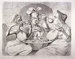 Queen Charlotte Collection: George III feeding himself on guineas, London, 1787