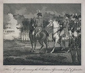 Finsbury Prints: George III, on horseback, reviewing volunteers