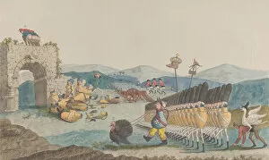 Images Dated 23rd September 2020: George III Leading an Army of Jugs, 1794. Creator: Unknown