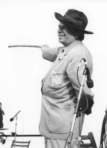 Trad Jazz Prints: George Melly, Capital Radio Jazz Festival, 1979. Creator: Brian Foskett