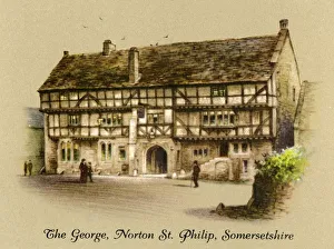 Wd And Ho Prints: The George, Norton St. Philip, Somersetshire, 1936. Creator: Unknown