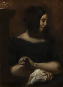 George Sand, 1838. Creator: Delacroix, Eugene (1798-1863)