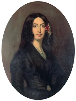 Charpentier Gallery: George Sand, French novelist and early feminist, c1845. Artist: Auguste Charpentier