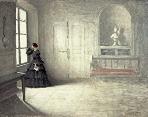 Sand George Prints: George Sand's dining room in Nohant. Creator: Charles-Frederic Lauth