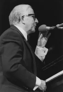 Barbican Prints: George Shearing, David Jacobs, Barbican, London, 1996. Creator: Brian Foskett