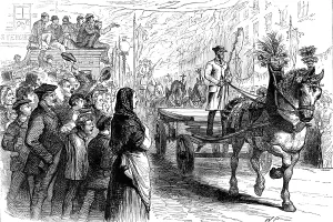 Centenary Prints: George Stephenson Centenary at Newcastle-on-Tyne: procession of draught horses