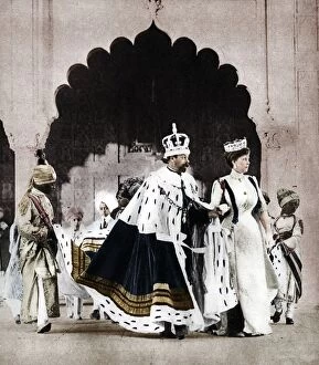 Princess Of Wales Collection: George V and Queen Mary in Delhi, India, 1911, (1935)