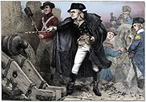 Virginia Prints: George Washington at the siege of Yorktown, Virginia, 1781 (c1880)