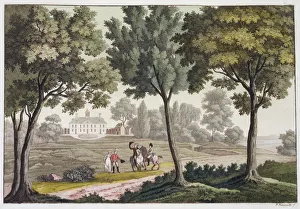 Virginia Prints: George Washingtons House at Mount Vernon, Virginia, USA, c1820-1839