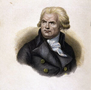 Salvation Gallery: Georges-Jacques Danton (1759-1794), French politician, colored engraving