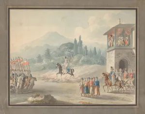 Caucasus Prints: Georgian cavalry review, c. 1780. Artist: Anonymous