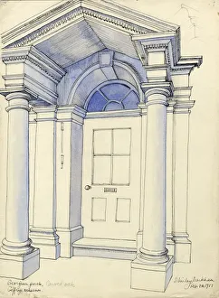 Wash Prints: Georgian porch, 1951. Creator: Shirley Markham