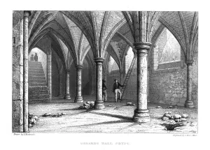 John Henry Prints: Gerards Hall Crypt. Guildhall London, 1886. Artist: John Henry Le Keux