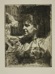 Gerda Hagborg I ('Pour plaire'), 1893. Creator: Anders Leonard Zorn. Gerda Hagborg I ('Pour plaire'), 1893. Creator: Anders Leonard Zorn