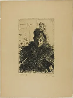 Etching On Tan Wove Paper Prints: Gerda Hagborg III, 1896. Creator: Anders Leonard Zorn